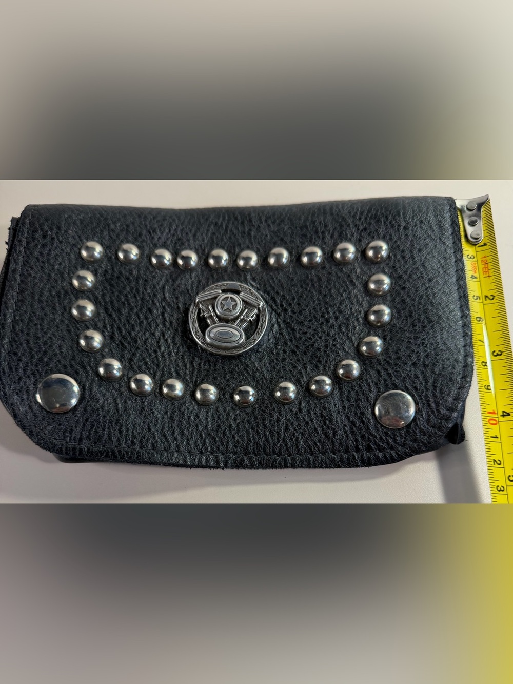 Ladies 7.5x5 Motorcycle Pebbled Leather Hip Clip Bag.